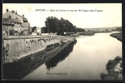AK Decize, Quai de Loire et vue sur St-Léger-des-Vignes