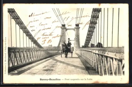 AK Bonny-sur-Loire, Pont suspendu Bonny-Beaulieu sur la Loire