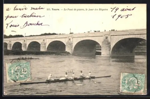 AK Tours, Le Pont de pierre, le jour des Régates