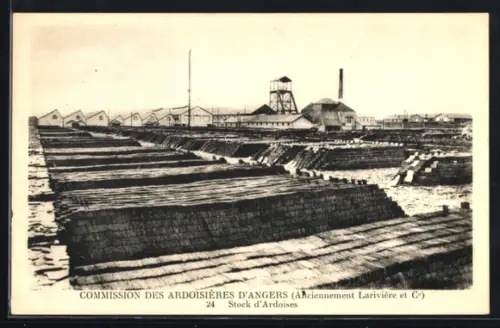 AK Angers, Schiefer Steinbruch, Commision des Ardoisieres d'angers, Stock d'Ardoises