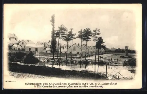AK Angers, Commission des Ardoisières, Anct Ch. & G. Larivière, Cité Ouvrière, Schiefer-Steinbruch