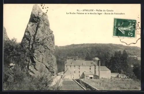 AK Avallon /Vallée du Cousin, La Roche Pointue et le Moulin léger