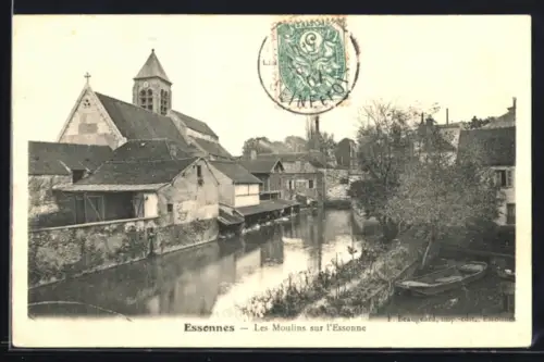 AK Essonnes, vue sur les moulins de l`Essonne