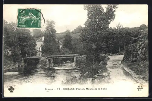 AK Crozant /Creuse, Pont du Moulin de la Folie