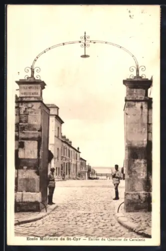 AK Saint-Cyr-l`Ecole, Ecole Militaire, Entrée du Quartier de Cavalerie