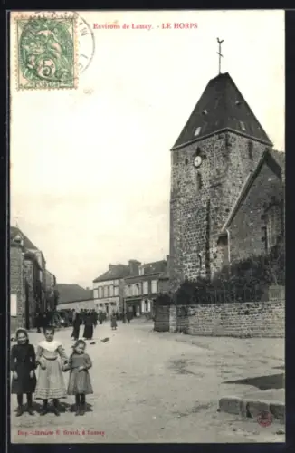 AK Le Horps, Strassenpartie bei der Kirche