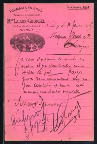 Künstler-AK Nancy, Mon Laage-Georgel, 64, Rue de Mon-Désert, Panorama