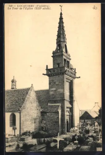 AK Locquirec /Finistère, La Tour de l`Eglise