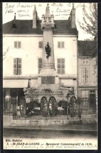 AK Saint-Jean-de-Losne, Monument Commémoratif de 1636
