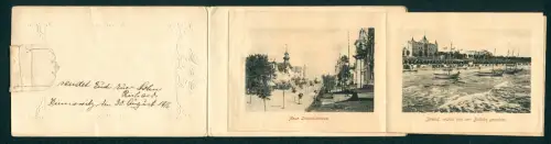 Leporello-AK Zinnowitz, Ansichts-Album, Landungsbrücke, Neue Strandstrasse, Strandhotel u. Schwabes Hotel