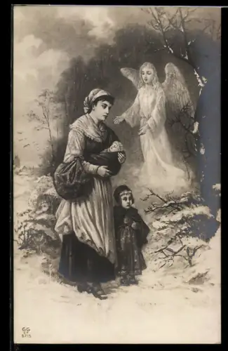 AK Engel weist einer jungen Mutter den Weg