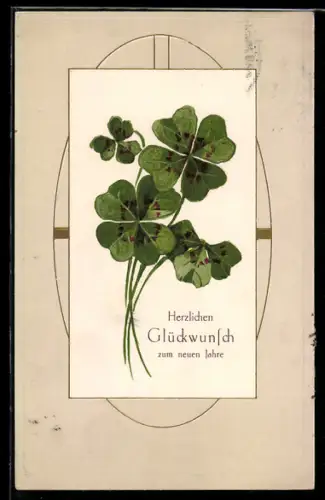 AK Kleeblätter, Glück und Segen im neuen Jahre
