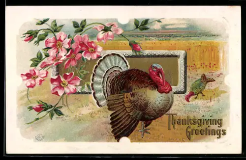 AK Truthahn auf dem Feld, Thanksgiving Greetings