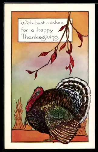 AK Thanksgiving-Glückwunsch, Ansicht eines Truthahnes