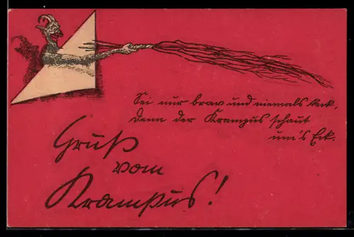 AK Krampus droht mit seiner Rute