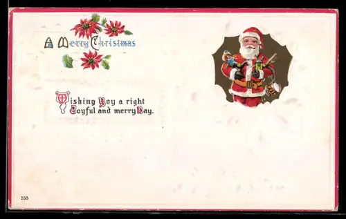 AK Weihnachtsmann mit Geschenken in den Armen