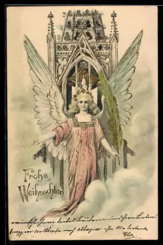 AK Weihnachtsengel u. Glockenläuten