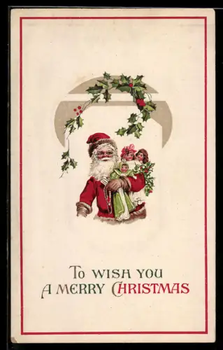 AK Weihnachtsmann mit Geschenken