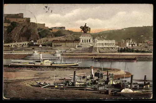 AK Koblenz, Moselhafen am Deutschen Eck