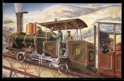 AK Lokomotive der Rigi-Bergbahn