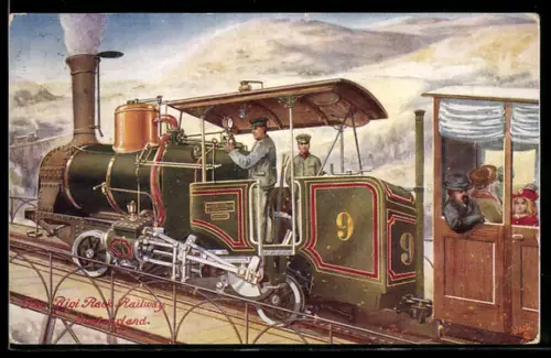 AK Lokomotive der Rigi-Bergbahn
