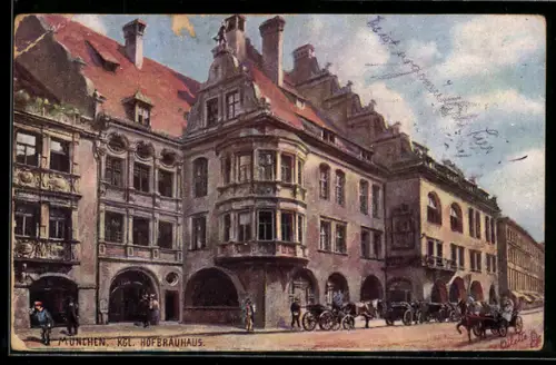 AK Münchner Hofbräuhaus, Strassenansicht