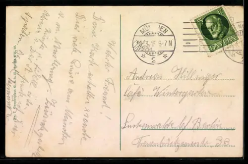 AK München, Rondell am Karlsplatz mit Strassenbahn