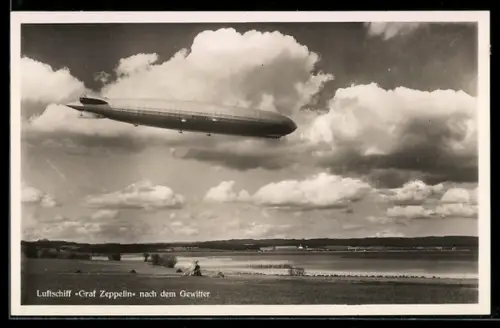 AK Luftschiff Graf Zeppelin nach dem Gewitter