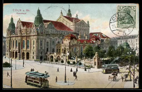 AK Köln-Neustadt, Opernhaus mit Strassenbahn