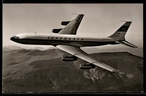 AK Flugzeug der Lufthansa vom Typ Boeing 707 Intercontinental