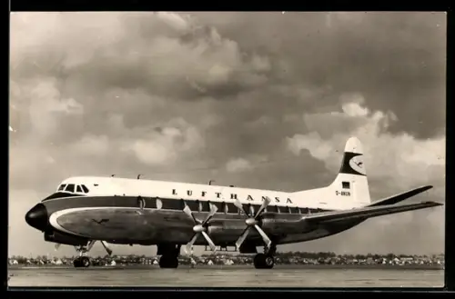 AK Lufthansa Flugzeug Viscount 814 mit Kennung D-ANUN