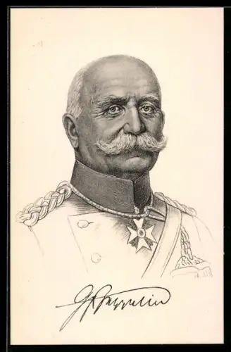 Künstler-AK Portrait des Grafen Ferdinand von Zeppelin in Galauniform