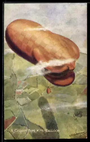 Künstler-AK A Caquot Type Kite Balloon