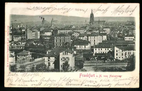 AK Frankfurt-Sachsenhausen, Stadtpanorama vom Hainerweg aus