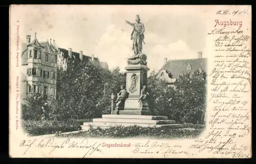 Relief-AK Augsburg, Siegesdenkmal