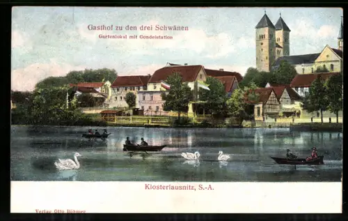 Relief-AK Klosterlausnitz /S.-A., Gasthof zu den drei Schwänen