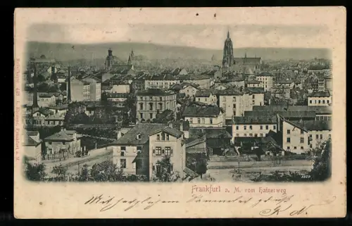 AK Frankfurt-Sachsenhausen, Stadtpanorama vom Hainerweg aus