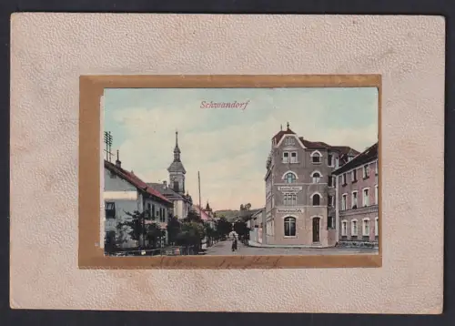 AK Schwandorf, Kirche, Bahnhof-Hotel mit Restaurant-Café
