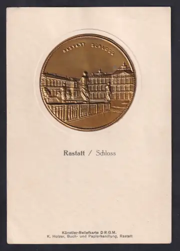 AK Rastatt, Schloss auf goldener Münze