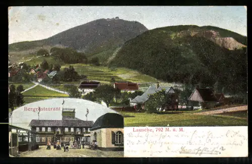 AK Waltersdorf, Bergrestaurant, Panorama mit Lausche