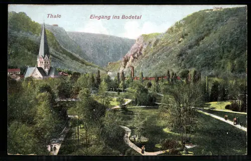 AK Thale, Eingang ins Bodetal, Ansicht der Kirche