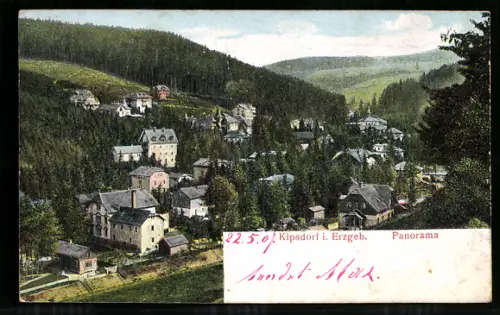 Relief-AK Kipsdorf i. Erzgeb., Panorama