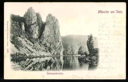 Relief-AK Münster am Stein, Rheingrafenstein