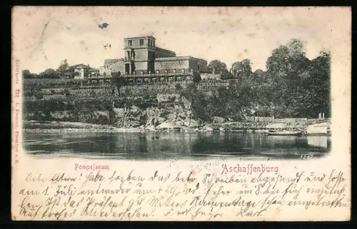 Relief-AK Aschaffenburg, Pompejanum