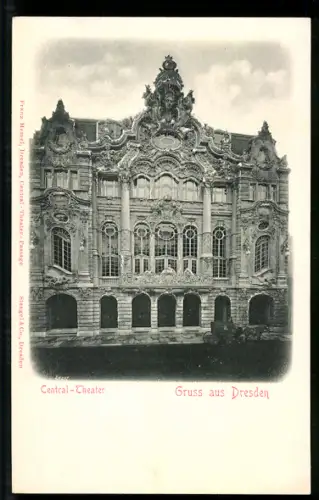 Relief-AK Dresden, Central-Theater