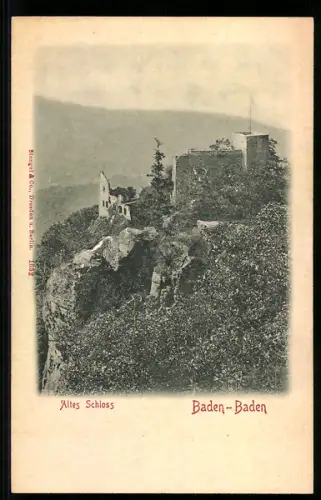 Relief-AK Baden-Baden, Altes Schloss