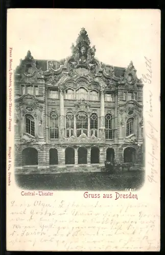 Relief-AK Dresden, Central-Theater