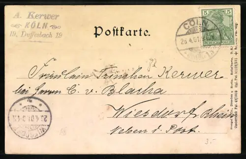 Relief-AK Köln a. Rh., Rathaus und Dom