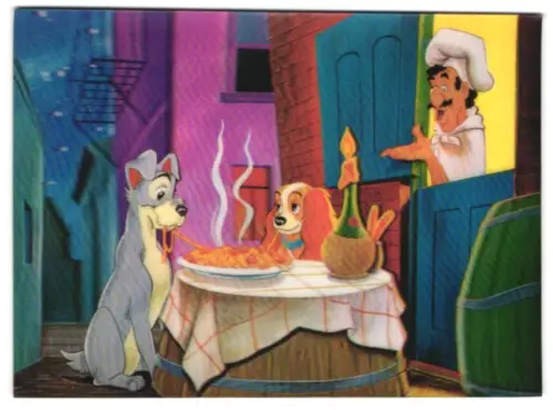 3D-AK Susi und Strolch essen Spaghetti