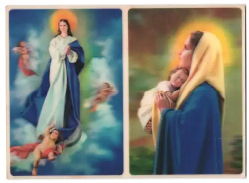 3D-AK The Holy Mother with three angels and with Baby Jesus